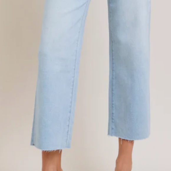 Hidden Ella Tie Waist Wide Straight Leg Denim Jean Women’s Size 27 Light Wash - Picture 7 of 13